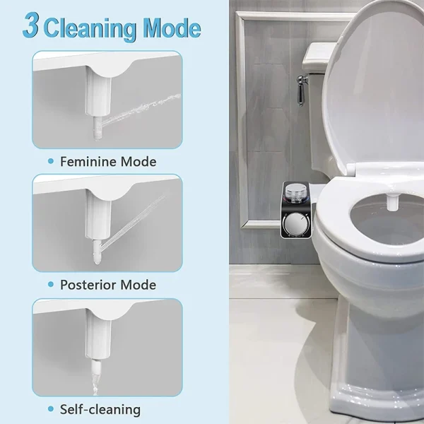 Bidet Toilet Seat Attachment Non-Electric Self-Cleaning Dual Nozzles Wash Hot Cold Mixer Water Lady Bathroom Accessories Sprayer 5