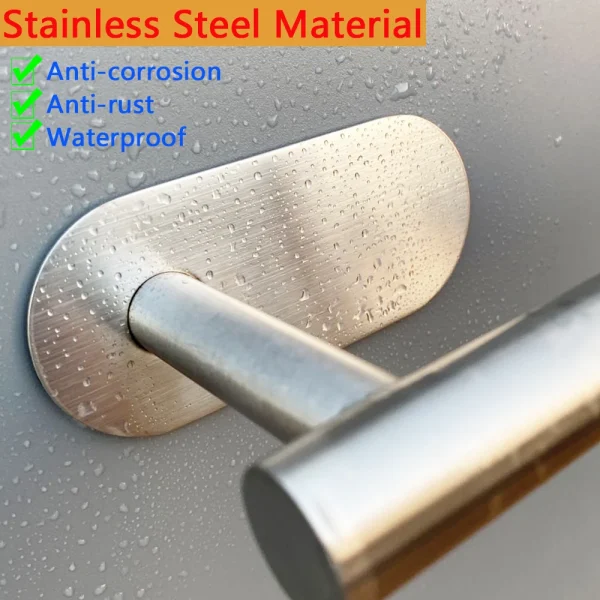 Adhesive Toilet Roll Paper Holder Organizer Wall Mount Storage Stand Kitchen Bathroom No Drill Tissue Towel Dispenser Stainless 2