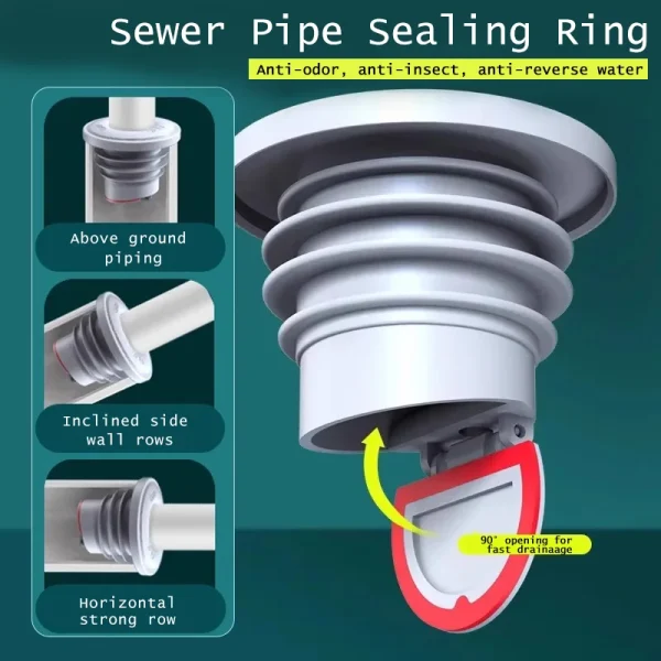 Silicone Drains Sewer Pipe Sealing Ring Anti Odor Sewer Seal Stopper Shower Floor Drainer Bathroom Accessories Water Pipe Plugs 1
