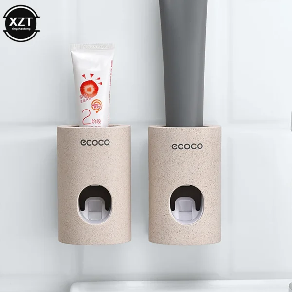 Wall Mount Automatic Toothpaste Dispenser Bathroom Accessories Set Toothpaste Squeezer Dispenser Bathroom Toothbrush Holder Tool 2
