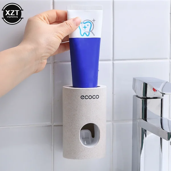 Wall Mount Automatic Toothpaste Dispenser Bathroom Accessories Set Toothpaste Squeezer Dispenser Bathroom Toothbrush Holder Tool 3