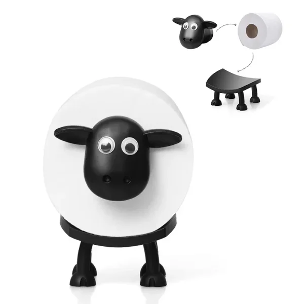 Cute Sheep Toilet Paper Holder Bathroom Tissue Storage Box Bathroom Accessories Kitchen Roll Stand Rack Bathroom Decor supplies 2