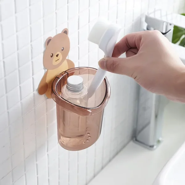 Home Bathroom Accessories Set Toothbrush Holder Toothpaste Storage Rack Wall Mount Toothbrush Cup Rack Toothbrush Stand Child 2