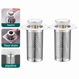 Stainless Steel Floor Drain Filter Mesh Pop-Up Bounce Core Basin Drain Stopper Shower Hair Catcher Strainer Bathroom Accessories 1