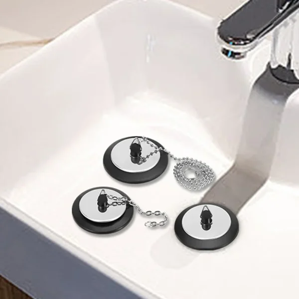 1Pcs Stainless Steel Bath Plug Rubber Drain Stopper Water Bathtub Caps Universal Sink Drains for Kitchen Bathroom Accessory 3