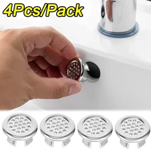 4PCS Plastic Bathroom Kitchen Basin Sink Overflow Cover Ring Insert Replacement Chrome Hole Round Drain Cap Basin Accessory 1