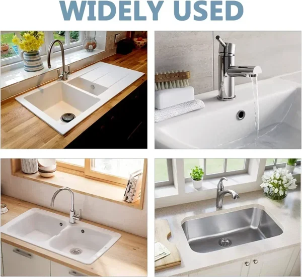 4PCS Plastic Bathroom Kitchen Basin Sink Overflow Cover Ring Insert Replacement Chrome Hole Round Drain Cap Basin Accessory 6