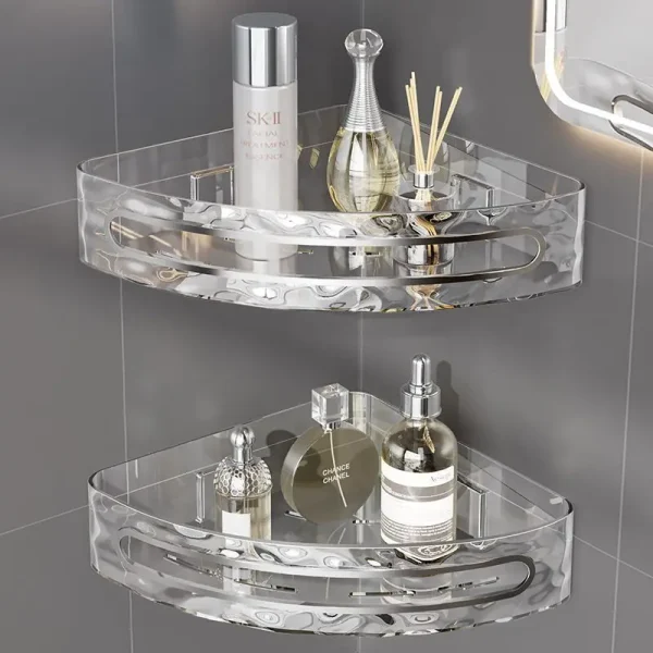 2PCS Bathroom Shelves Kitchen Storage Organizer Plastic Shampoo Rack Shower Shelf Bathroom Accessories No Drill Shelf 2