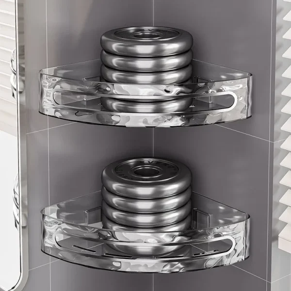 2PCS Bathroom Shelves Kitchen Storage Organizer Plastic Shampoo Rack Shower Shelf Bathroom Accessories No Drill Shelf 5