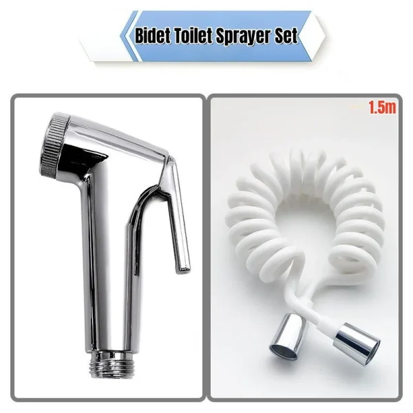 Handheld Toilet Bidet Sprayer Set Flexible Spring Shower head Hose tube Telephone Line 1.5m soft Hoses bathroom Accessories 1