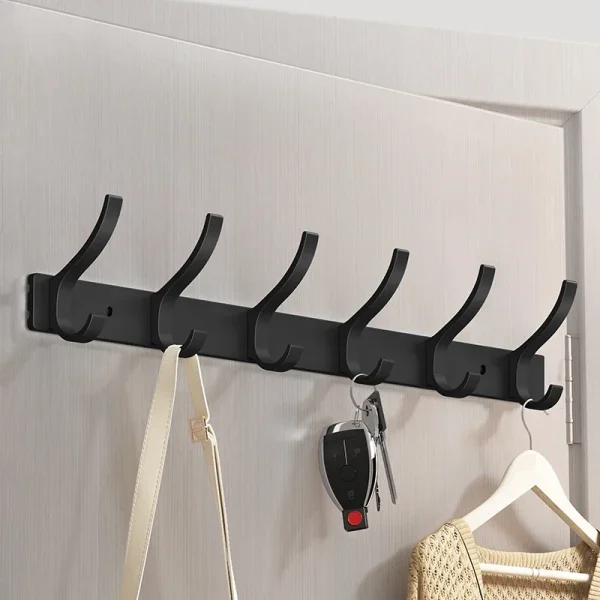 Black Robe Hooks Towel Hanger Nail Wall Rack Hooks Coat Clothes Holder for Bathroom Kitchen Accessories 2