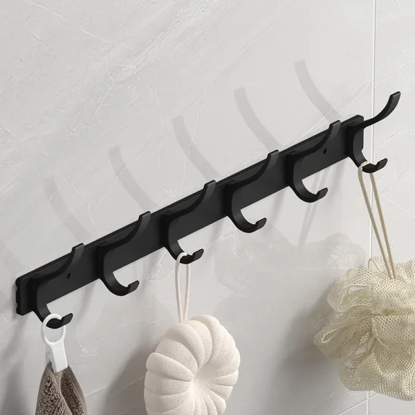 Black Robe Hooks Towel Hanger Nail Wall Rack Hooks Coat Clothes Holder for Bathroom Kitchen Accessories 3