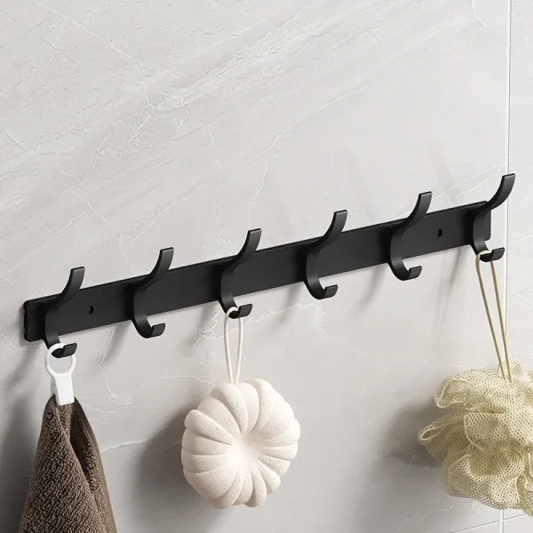 Black Robe Hooks Towel Hanger Nail Wall Rack Hooks Coat Clothes Holder for Bathroom Kitchen Accessories 4