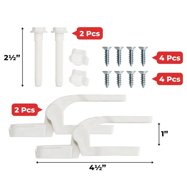Toilet Seat Lid Hinge 1Pair White Plastic Toilet Bolts Screw Nuts For Bathroom Toilet Accessories 3
