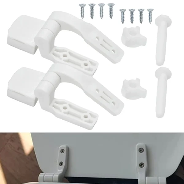 Toilet Seat Lid Hinge 1Pair White Plastic Toilet Bolts Screw Nuts For Bathroom Toilet Accessories 4