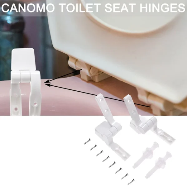 Toilet Seat Lid Hinge 1Pair White Plastic Toilet Bolts Screw Nuts For Bathroom Toilet Accessories 5