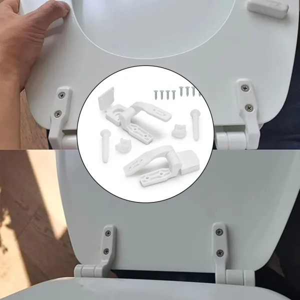 Toilet Seat Lid Hinge 1Pair White Plastic Toilet Bolts Screw Nuts For Bathroom Toilet Accessories 6