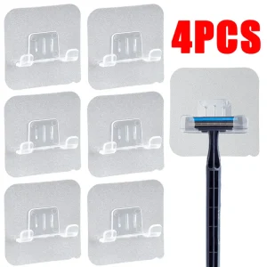 1/4PCS Shaving Razor Holder Punch Free Men Shaving Shaver Storage Bracket Wall Hook Bathroom Shelf Organizer Bathroom Accessory 1