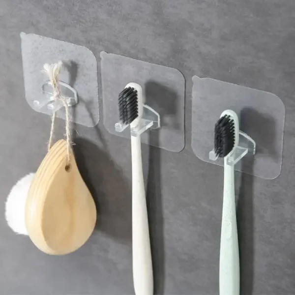 2/4/10pcs Removable Toothbrush Holder Transparent Travel Stand Toilet Shaver Organizer Tooth Brush Storage Rack Bathroom Gadgets 2