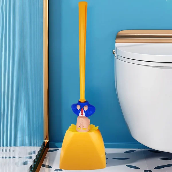 Funny Trump Toilet Brush Yellow Donald Trump WC Cleaning Brush Set Household Lavatory Brushes Novelty Gifts Bathroom Accessories 3
