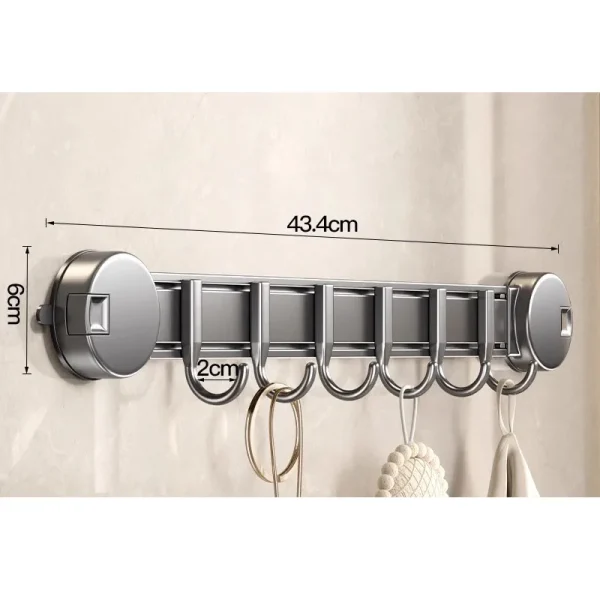 Bathroom Accessories Space Aluminum Vacuum Adsorption Hooks Wall-mounted Quick Mounting Door Hooks Kitchen Storage 6