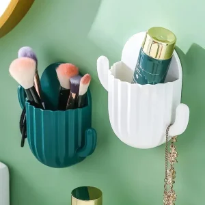 Toothbrush Holder Cactus Storage Rack Shaver Organizer Wall Self-adhesive Storage Drain Rack Prateleiras Bathroom Accessories 1
