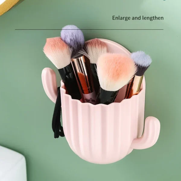 Toothbrush Holder Cactus Storage Rack Shaver Organizer Wall Self-adhesive Storage Drain Rack Prateleiras Bathroom Accessories 4