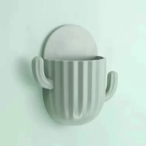 Toothbrush Holder Cactus Storage Rack Shaver Organizer Wall Self-adhesive Storage Drain Rack Prateleiras Bathroom Accessories 5