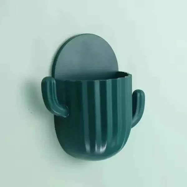 Toothbrush Holder Cactus Storage Rack Shaver Organizer Wall Self-adhesive Storage Drain Rack Prateleiras Bathroom Accessories 6
