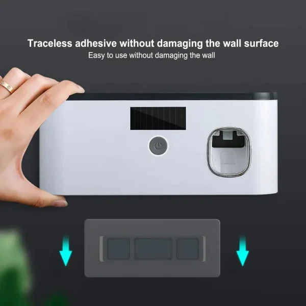 Wall Toothbrush Holder for Bathroom UV Toothbrush Organizer Toothpaste Dispenser USB Rechargeable 5 Slots Bathroom Supplies 4