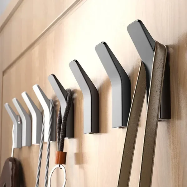 No Drilling Black White Towel Hooks for Bathroom Robe Clothes Coat Hook Door Keys Bag Hanger Hook Livingroom Kitchen Accessories 1