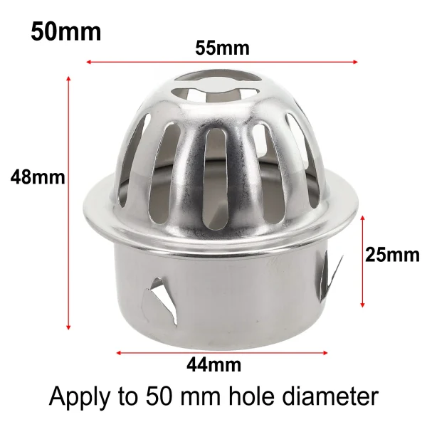 1pc Stainless Steel Anti-Clog Roof Floor Drain Gutter Sewer Drain Filter Bathroom Sink Accessories Floor Drain 6