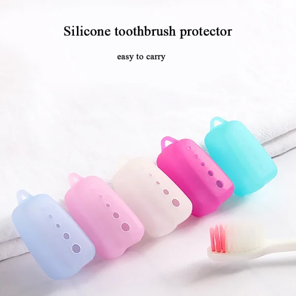 5PCS Silicone Portable Toothbrush Head Covers For Travel Hiking Camping Toothbrush Box Brush Cap Case Support Bathroom Accessory 1