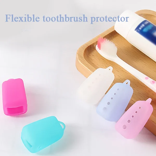 5PCS Silicone Portable Toothbrush Head Covers For Travel Hiking Camping Toothbrush Box Brush Cap Case Support Bathroom Accessory 2