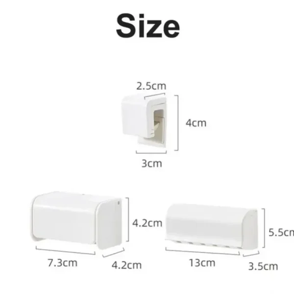 Toothbrush Holder Punch-free Wall-mounted Toothpaste Holder Toothpaste Storage Rack Holders Bath Organizer Bathroom Accessories 6
