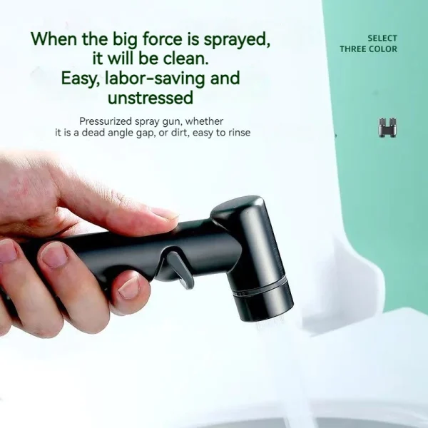 Handheld Bidet Spray Gun Portable High Pressure Bidet Spray Gun Set Bathroom Cleaning Women's Washing Toilet Accessories 2
