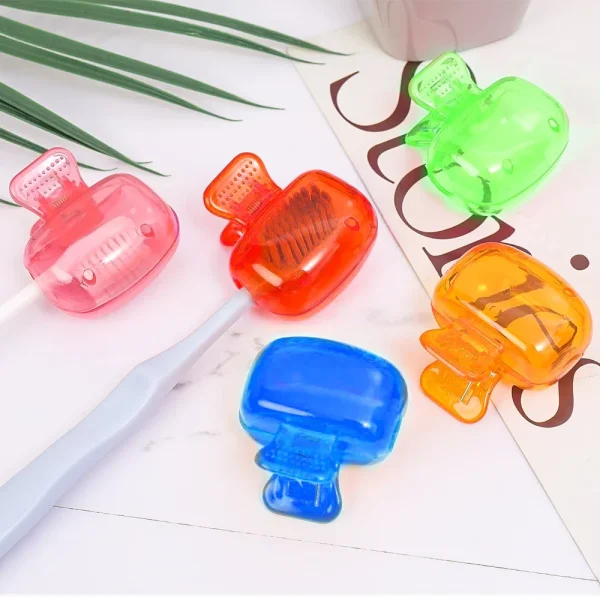 Portable Toothbrush Head Cover Clips Plastic Dustproof Head Germproof Protector Caps Travel Hiking Camping Bathroom Accessories 3