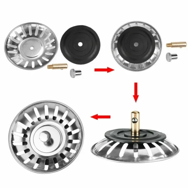 Stainless Steel Pool Bathtub Hair Catcher Stopper Bathroom Sink Strainer Waste Sink Filter Plug Kitchen Sink Accessories Tools 6