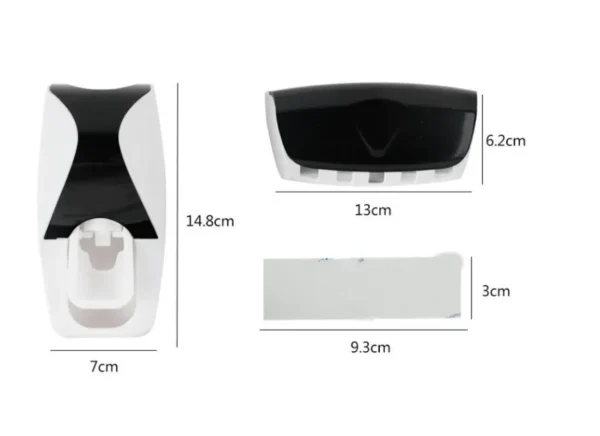 1Set Toothbrush Holder with Automatic Toothpaste Dispenser Wall Mounted Toothbrush Storage Rack & Bathroom Toothpaste Squeezer 6