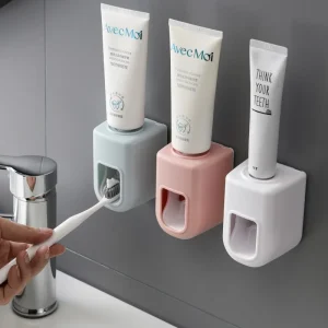 Creative Wall Mount Automatic Toothpaste Dispenser Bathroom Accessories Waterproof Lazy Toothpaste Squeezer Toothbrush Holder 1