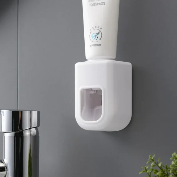Creative Wall Mount Automatic Toothpaste Dispenser Bathroom Accessories Waterproof Lazy Toothpaste Squeezer Toothbrush Holder 3