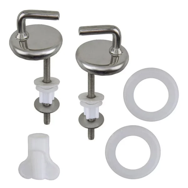 2Pcs Toilet For Seat Hinge No Noise Stainless Steel With Mounting Accessory Home Toilet Seat Hinges Bathroom Fixture 1
