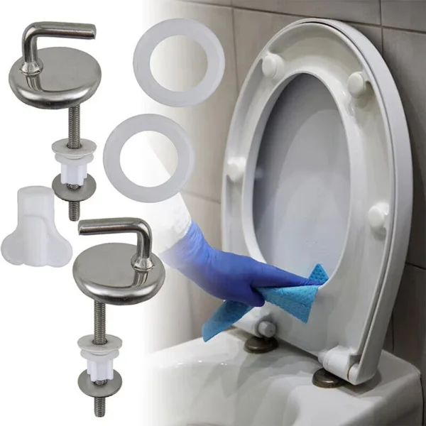 2Pcs Toilet For Seat Hinge No Noise Stainless Steel With Mounting Accessory Home Toilet Seat Hinges Bathroom Fixture 3