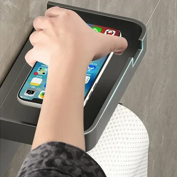 2024 New Plastic Steel Toilet Paper Holder Bathroom Wall Mount WC Paper Phone Holder Shelf Towel Roll shelf Accessories 3