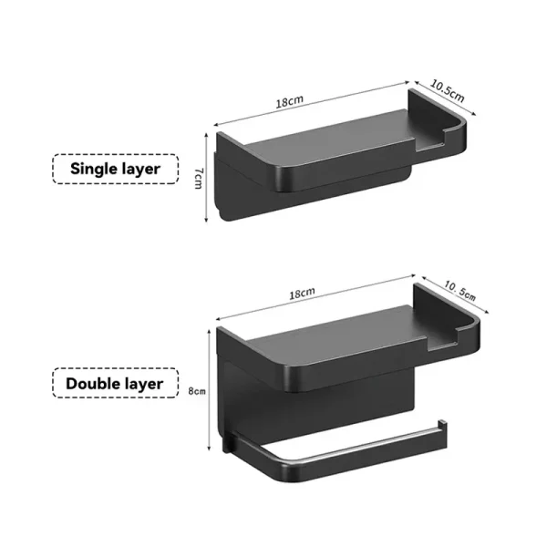 2024 New Plastic Steel Toilet Paper Holder Bathroom Wall Mount WC Paper Phone Holder Shelf Towel Roll shelf Accessories 6