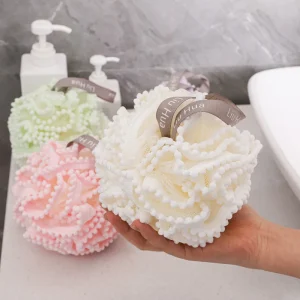 Soft Mesh Bath Sponge Balls Skin Cleaning Brush Shower Puff Body Cleaner Exfoliating Scrubbers Bath Flower Bathing Accessories 1