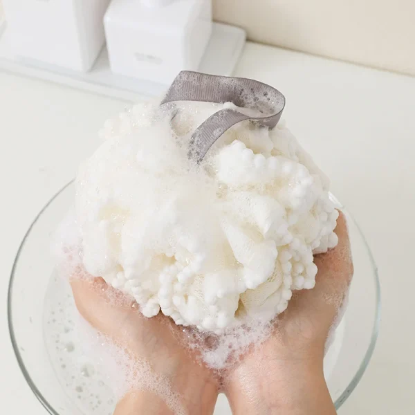 Soft Mesh Bath Sponge Balls Skin Cleaning Brush Shower Puff Body Cleaner Exfoliating Scrubbers Bath Flower Bathing Accessories 5
