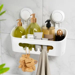 Shower Caddy Suction Cup Shower Shelf Suction Shower Basket Removable Powerful Shower Organizer Suction Bathroom Caddy 1