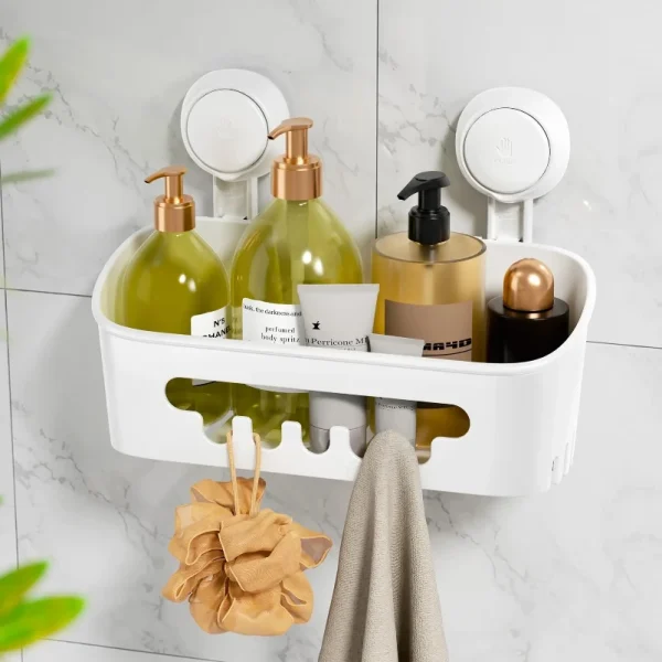 Shower Caddy Suction Cup Shower Shelf Suction Shower Basket Removable Powerful Shower Organizer Suction Bathroom Caddy 1