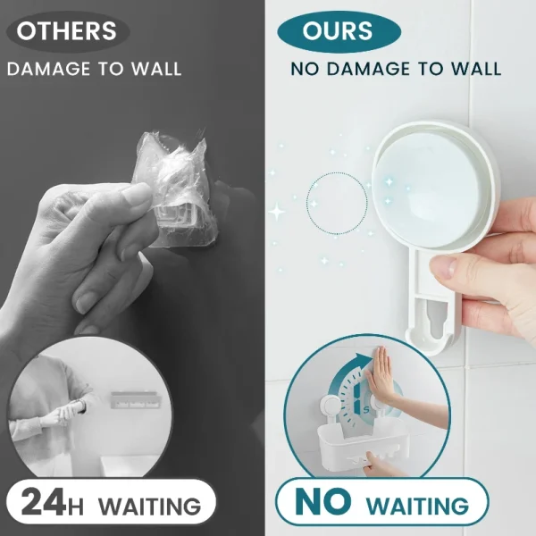 Shower Caddy Suction Cup Shower Shelf Suction Shower Basket Removable Powerful Shower Organizer Suction Bathroom Caddy 5